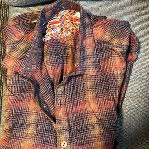 Robert Graham navy men shirt button down